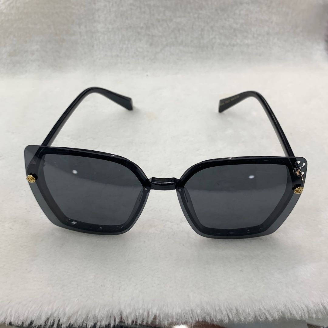 黑色镜片太阳眼镜墨镜六边形设计女式产品图