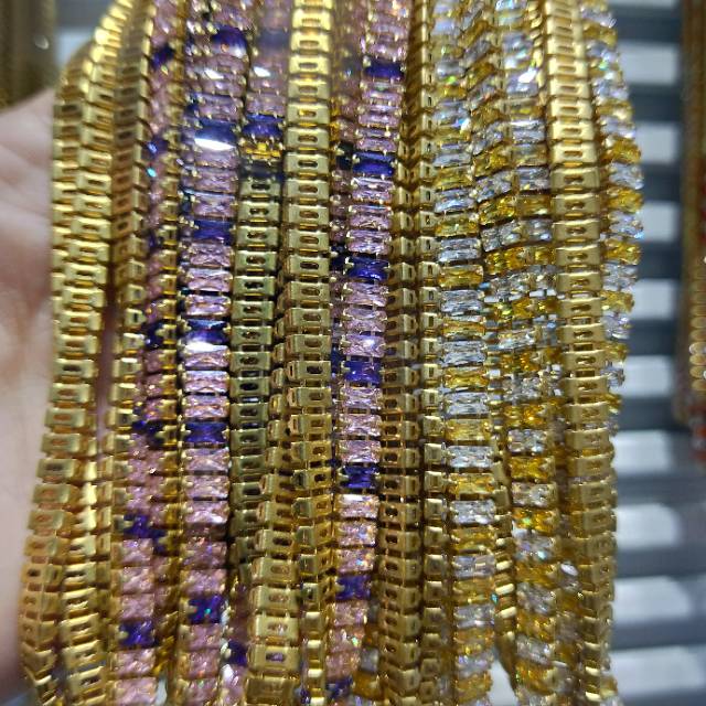 2.5*5横密定彩锆石爪链饰品配件批发厂家直销