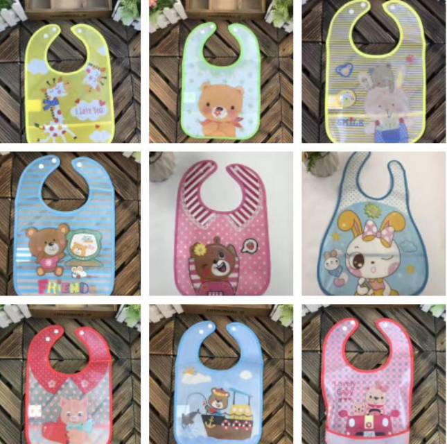 Baby waterproof bib, infant and toddler waterproof cover, EVA semi-transparent vest style, back buckle details Picture