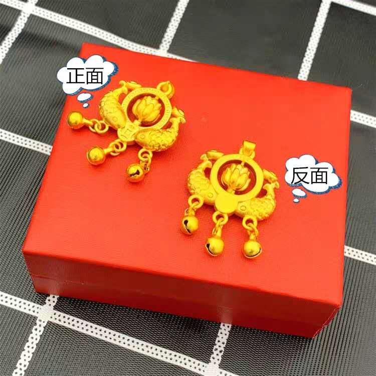 Transport lotus simulation golden lotus fish pendant lotus necklace carp pendant female hot style thumbnail