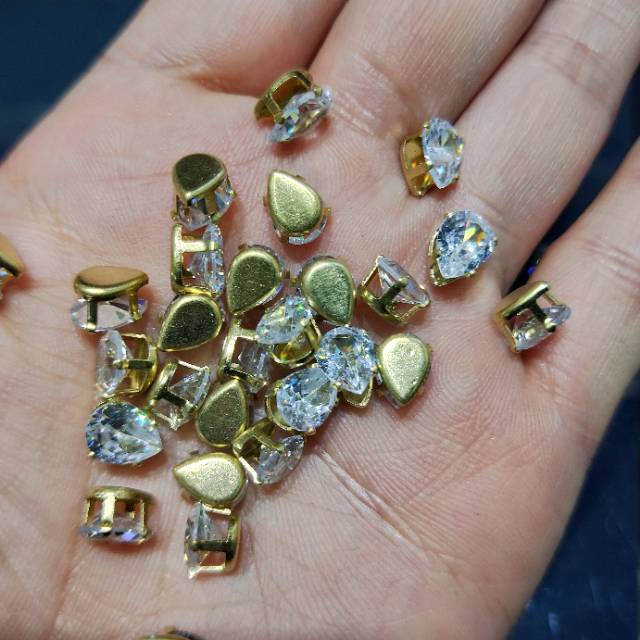 5*7 single teardrop-shaped white zircon jewelry accessories wholesale factory direct sales details Picture