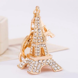 Hot-selling Korean version creative and cute Eiffel Tower keychain for your girlfriend to give birth to a car keychain ring details Picture