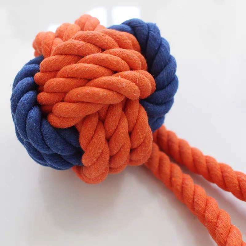 Medium And Large Dog Toy Bite Knot Rope Ball Specification drawing