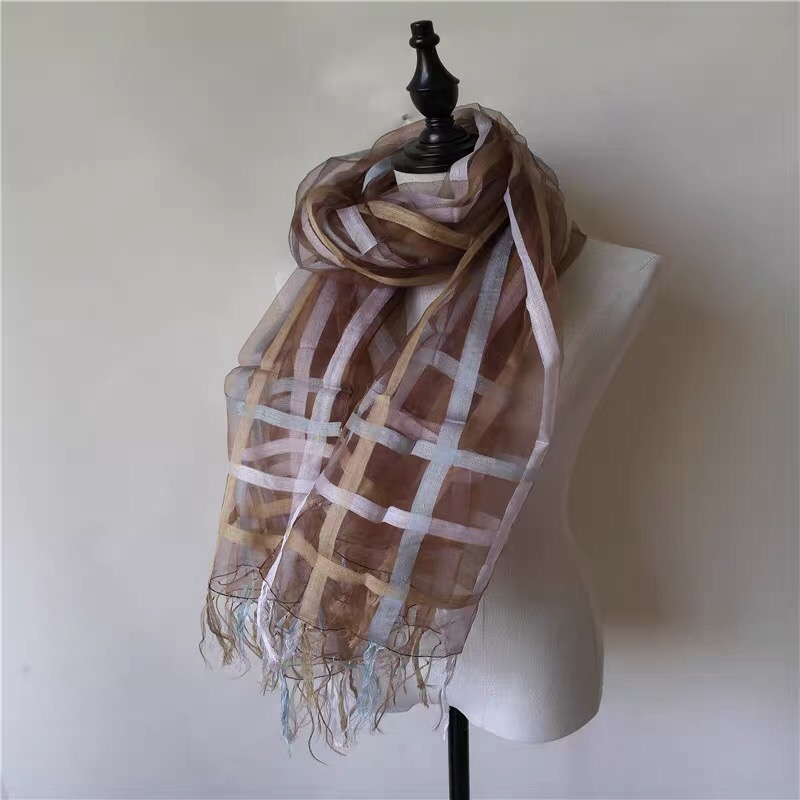 Quality Wide Skin Women Fashion Fringe Silk Scarf Spring And Autumn Long Terms details Picture