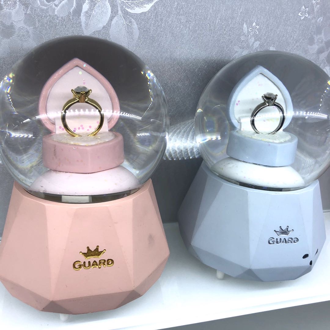 戒指自动飘雪水晶球音乐盒八音盒雪花创意生日礼物送女生女孩儿童水晶水晶玻璃水晶水晶玻璃细节图