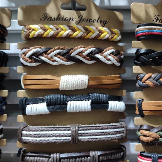 简约复古编织牛皮手链diy组合套装细节图