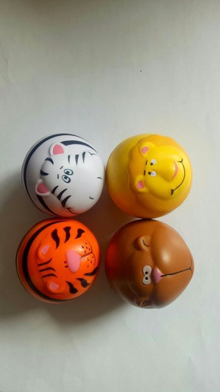 Pu Foam Decompression Ball Animal Head Shape Decompression Shot Toy Ball details Picture