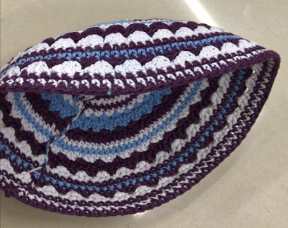 Little Round Jewish Hat Handmade Cotton Woven Kippa Headdress Specification drawing