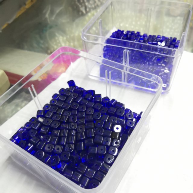 小方珠玻璃珠皱纹珠烤漆珠首饰配件现货批发