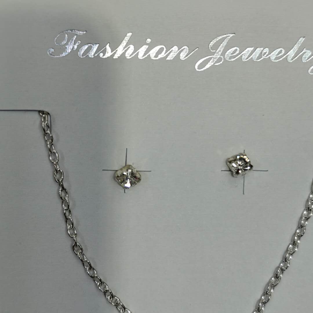 Fashion Simple Lady Temperament Silver Alloy Chrysanthemum Necklace Jewel Earrings Set Chain Specification drawing