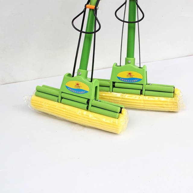 Sponge Mop Household Hand Wash Absorbent Rubber And Cotton Telescopic Folding Floor Dry And Wet Size Mop details Picture