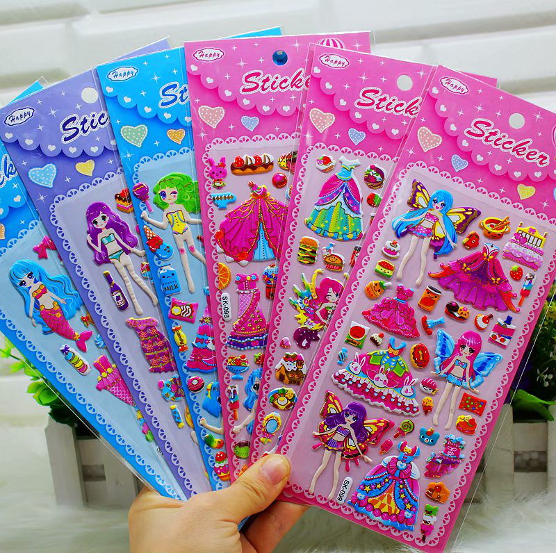 Little Spirit Child paper products, handicrafts, creative gifts, creative stickers, SK single sheet, small size, gilded animal digital food, dress-up bubble stickers Specification image