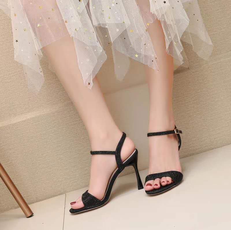 G1002 Genfu 2020 New Style Women's Guangzhou Casual and Elegant Black high-heeled Sandals