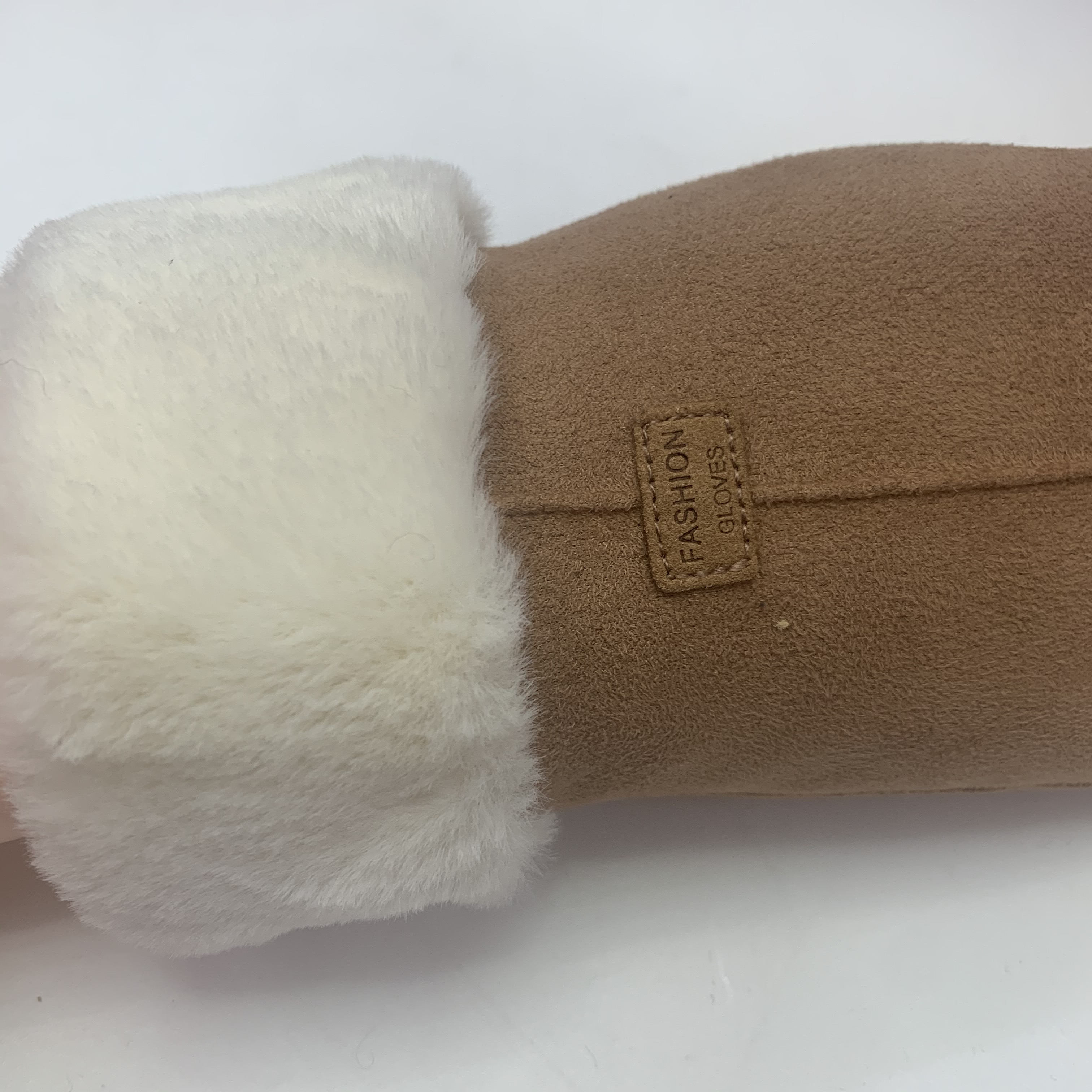 European and American style women's suede snow cold-proof gloves, Korean version student's versatile fleece warm driving touch screen gloves details Picture