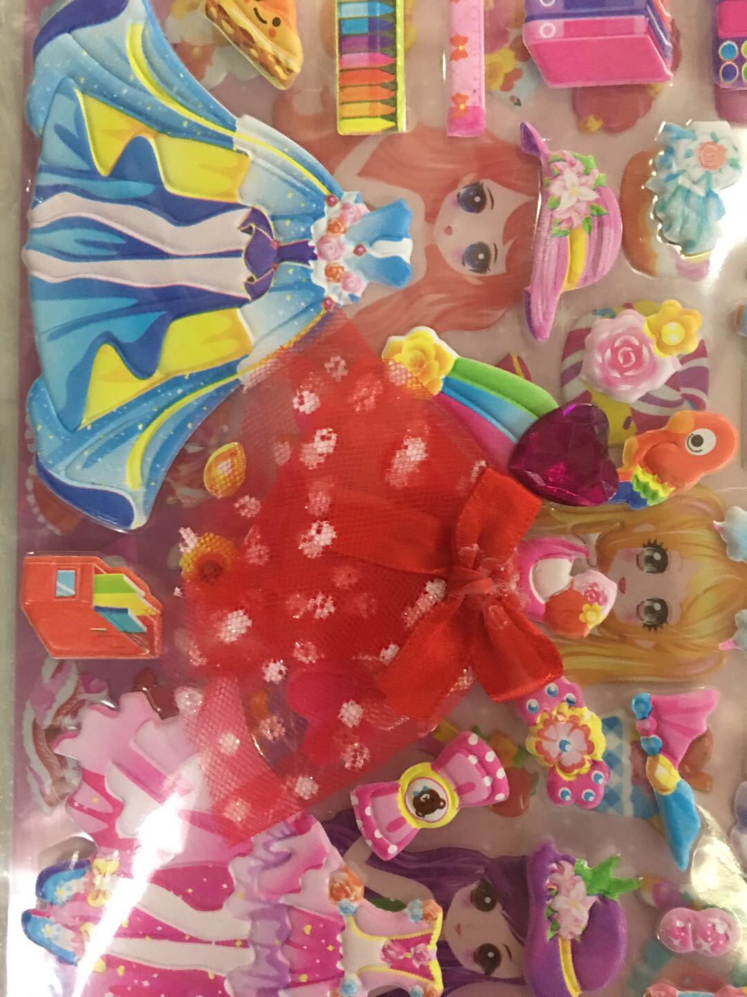 通洋纸品工艺品礼品创意礼品创意贴纸儿童玩具贴纸 芙蓉3D泡泡贴纸厂家直销立体烫金泡泡贴24种款式PVC皮革价格美丽详情2