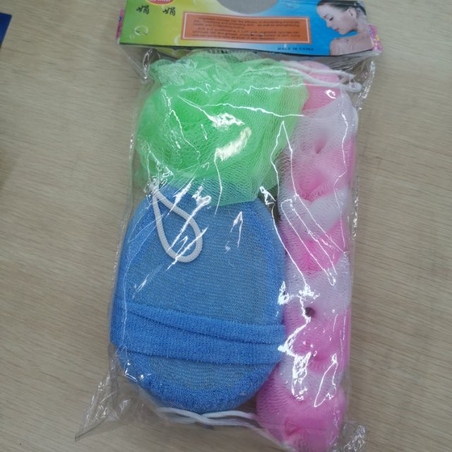 Three-Piece Set Large Bath Ball Bath Ball Bath Flower Cute Bath Rub Back Foaming Toiletries Bath Flower Bath Towel details Picture