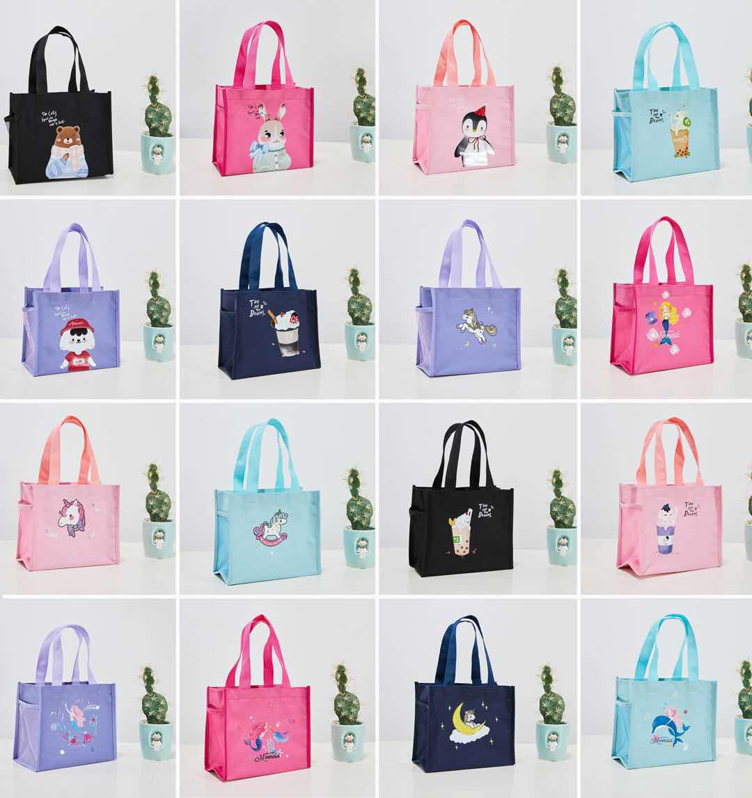 格美卡通防水手提饭盒袋牛津布保温午餐便当包隔热带饭包