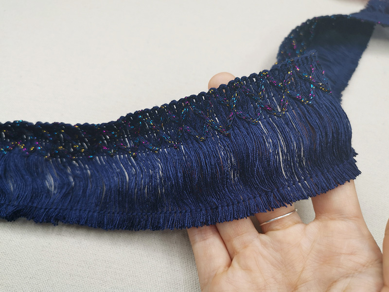 Handmade diy ethnic-style skirt and dress with pink navy blue tassels and beards Specification image