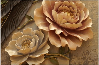 3D立体浮雕画环保树脂三联玄关背景画工艺品
