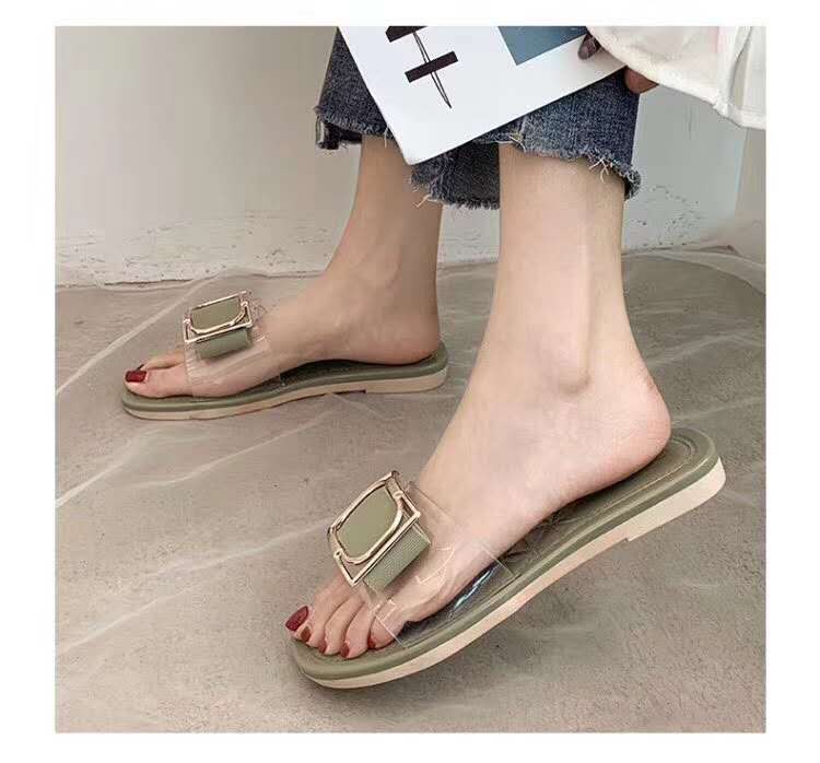 G1002 Genfu 2023 New Style Women's Casual and Elegant Transparent Flip-flops from Guangzhou