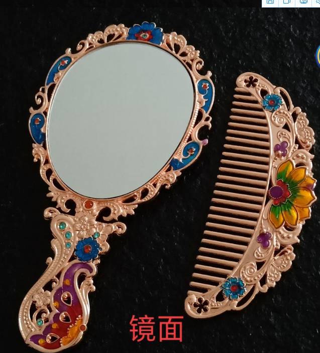 玫瑰花化妆镜折叠台镜高清金属镜子孔雀镜子化妆镜礼盒产品图