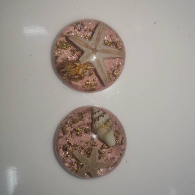厂家直销树脂金箔透明海星海螺发饰耳环戒指装饰饰品配件