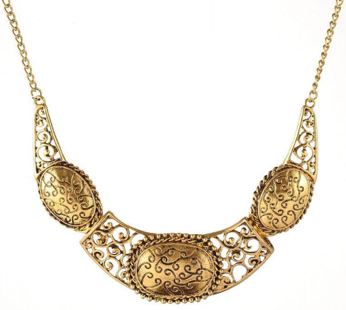 欧美时尚宫廷复古镂空雕花合金短款装饰项链产品图