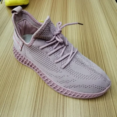Spring And Autumn New Running Shoes Mesh Surface Breathable Running Shoes For Young Men And Women All Match Flying Woven Sports Shoes