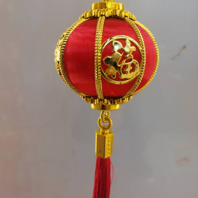 金边丝光灯笼3连串挂流苏金福细节图