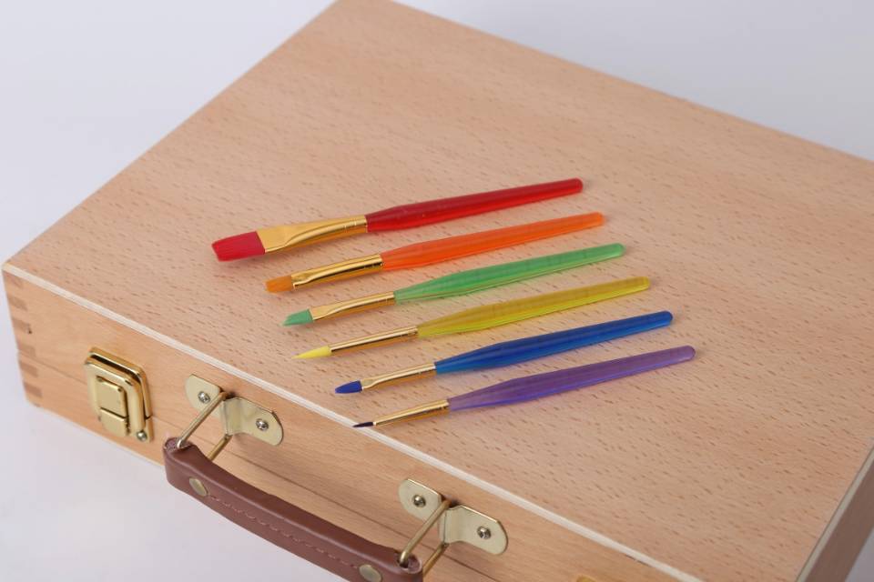 6支儿童画笔绘画套装无毒环保儿童画笔套装涂鸦DIY新塑料彩杆A0123B