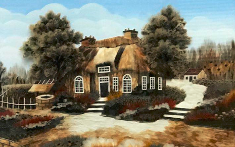 义乌大森装饰画业80X120cm羽毛装饰工艺画细节图