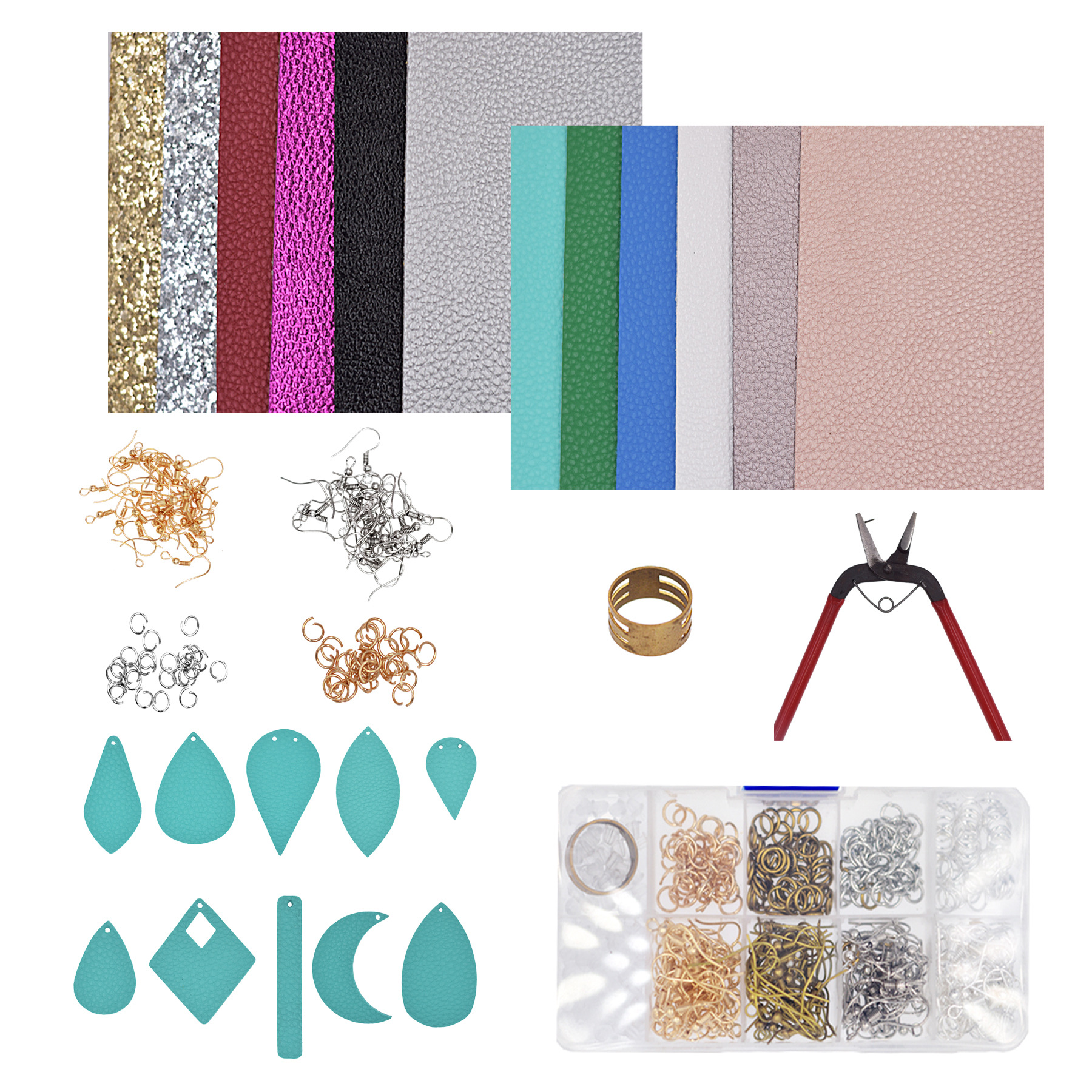 ️ diy earrings suit pu leather double suit leather leather diy kit thumbnail