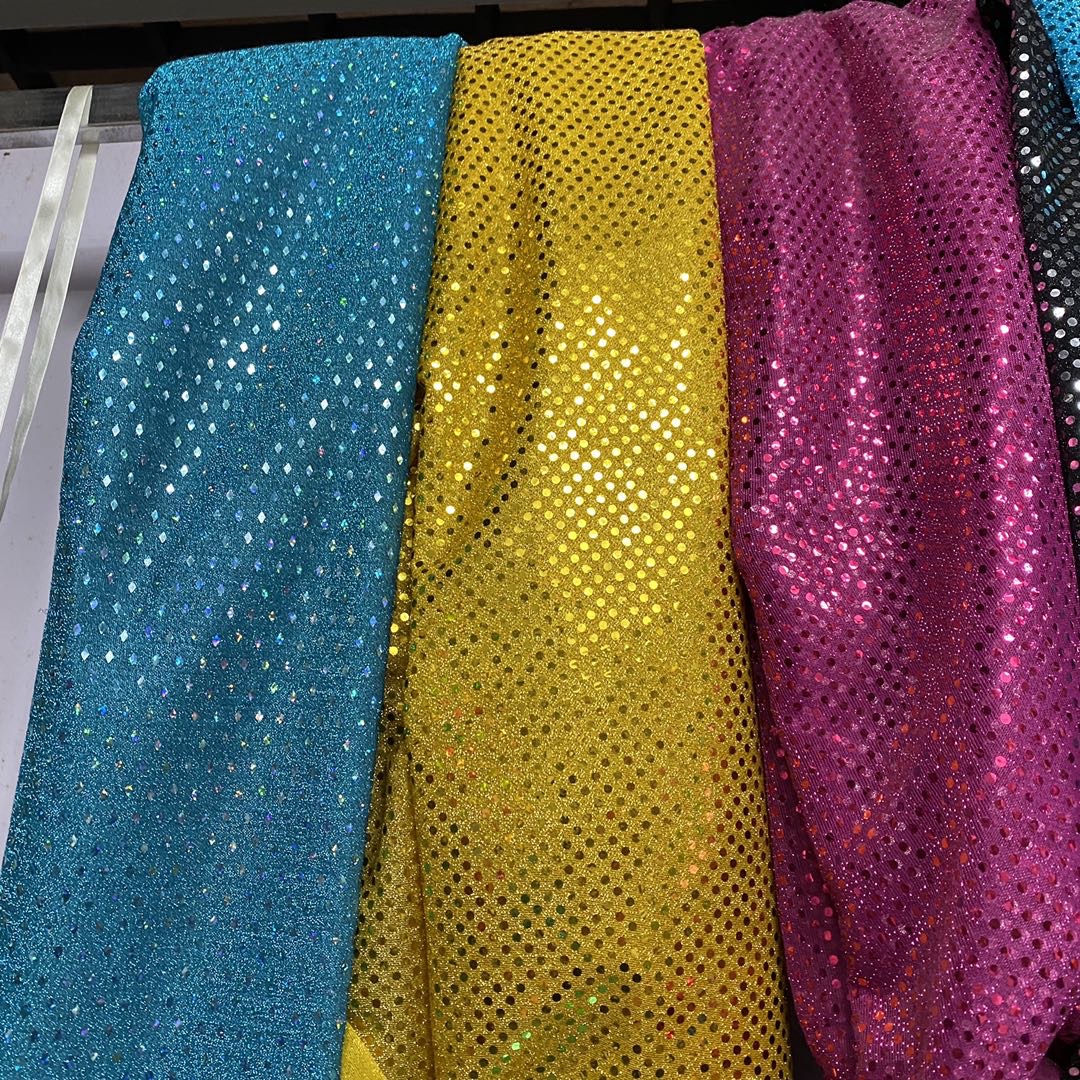 Wholesale of stage curtain, wedding background, performance and dance costume fabrics in stock /6MM large sequined and beaded fabric