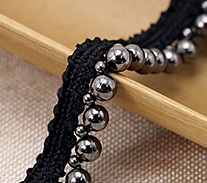 1.3cm手工DIY钉珠蕾丝花边辅料珍珠领子布料蕾丝边服装饰品衣服装饰 (2)