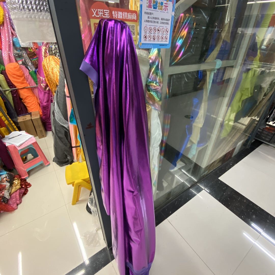 Direct sales, wholesale and retail of gold-embossed purple spandex from the manufacturer. For orders in stock, please consult