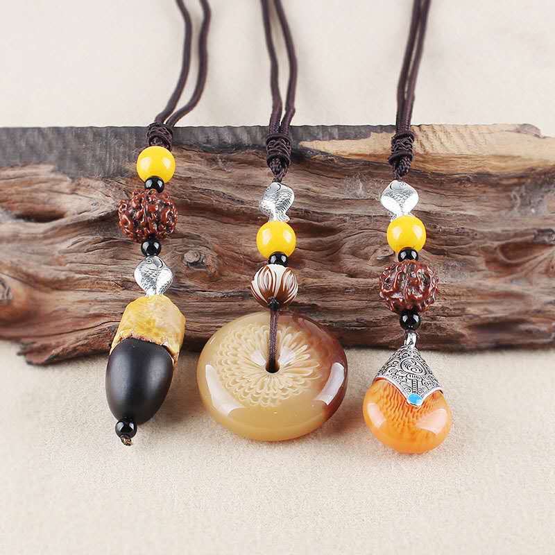 时尚民族风玛瑙吊坠项链纯天然复古个性项链产品图