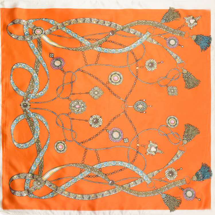 Women's Fashion Trend Temperament Elegant Two Color T-Square Towel Specification drawing