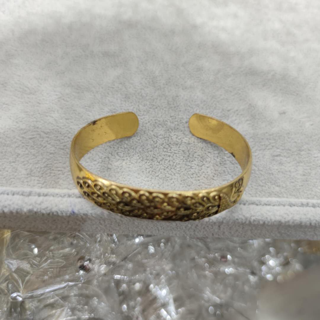金色纹路手镯复古花纹百搭潮流文艺手饰