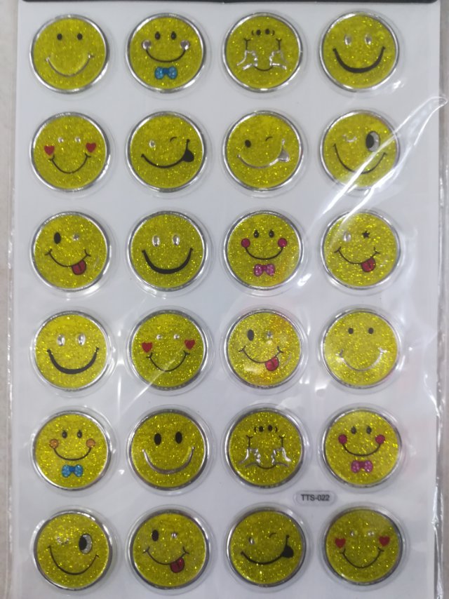 Yiwu Good Goods Smiley Face Sticker Manual Sticker Blister Sticker Bump Sticker Three-Dimensional Sticker Specification drawing