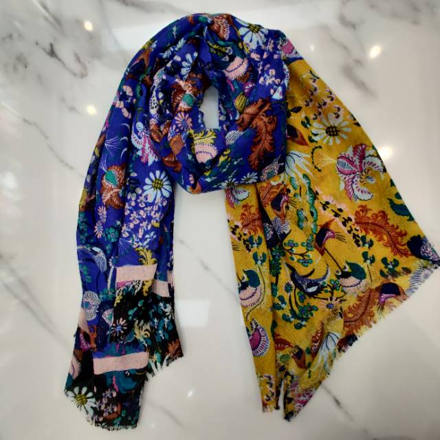 Custom Wholesale Spring And Autumn Textile Cotton Fringe Phoenix Pattern Women's Scarf