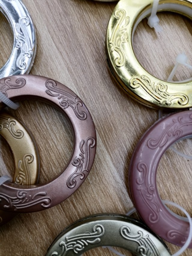 Patterned curtain perforated ring, Roman ring, ring buckle, sound-absorbing Roman rod accessories details Picture