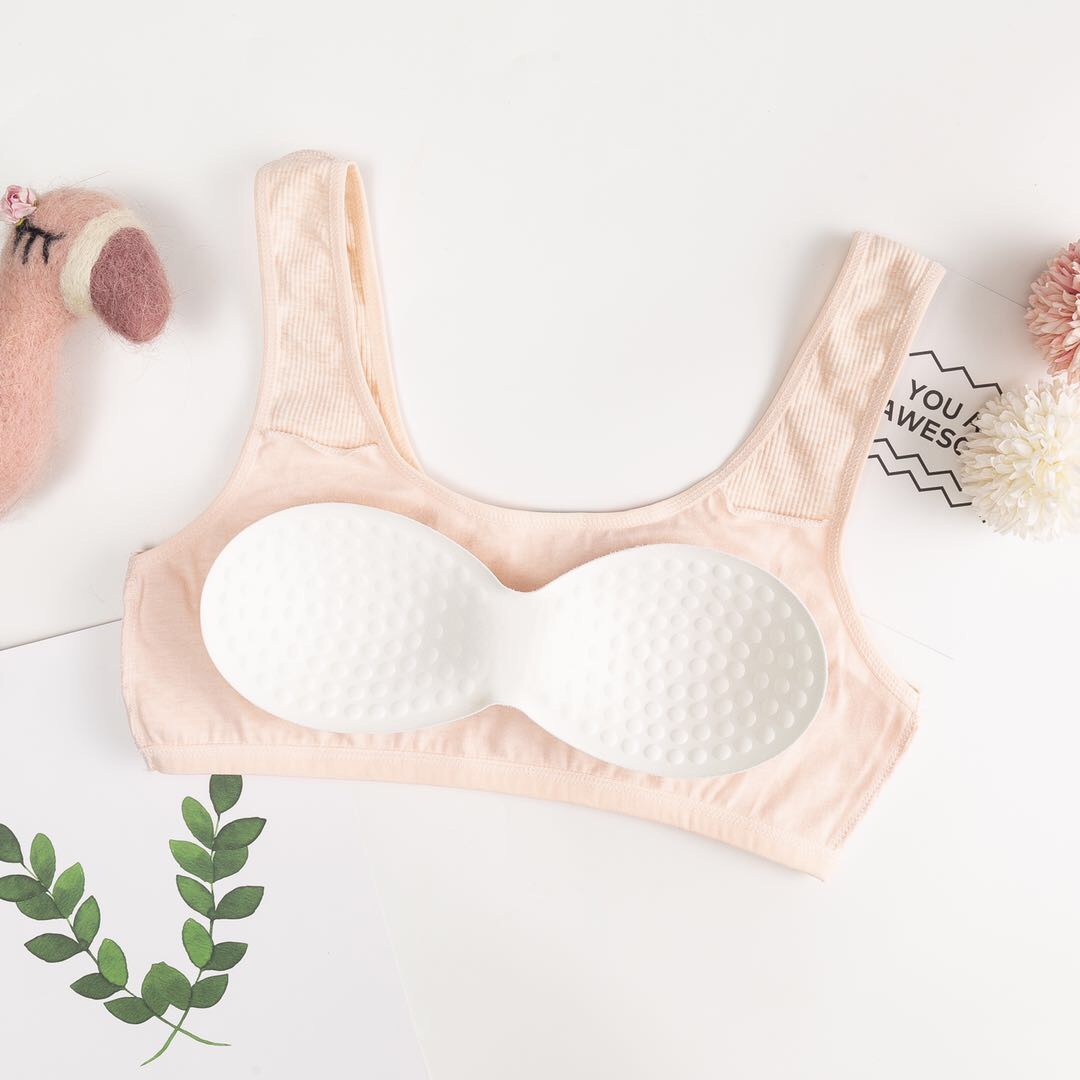 Girls' Underwear Pure Cotton Sports Small Vest Junior High School Bra Big Children Developing Teenagers Without Underwire Thin details Picture