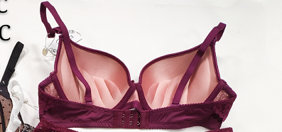 One Piece Seamless Lace Bra Deep V Push-Up Bra Specification drawing