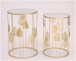 Gold decorative holloway decorative metal table luxury home decor pieces thumbnail