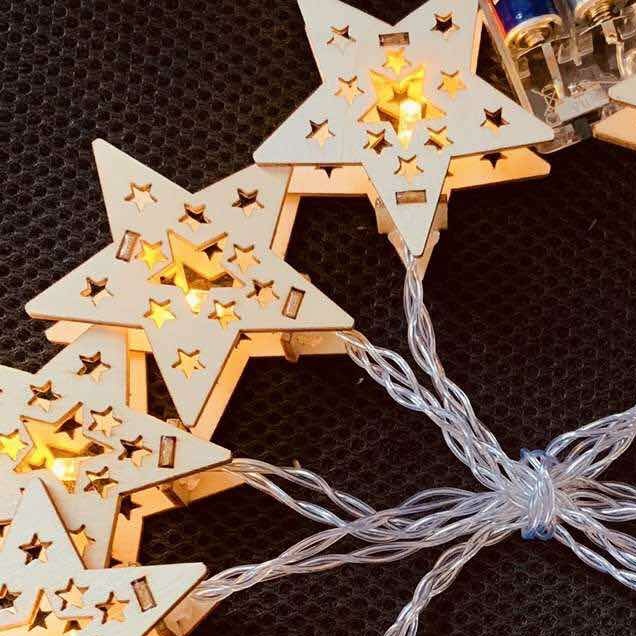 Christmas decorative lights led string lights, popular romantic small bulbs for houses, small cages, five-pointed star-shaped New Year's lighting fixtures, 111 details Picture