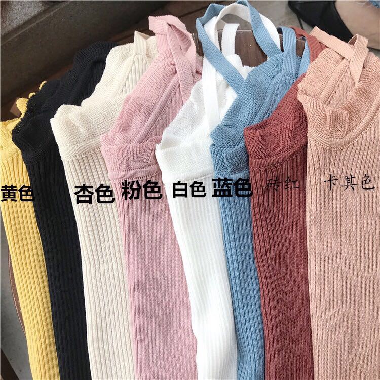 夏季新款韩国chic木耳边修身百搭针织吊带背心内搭打底衫女装上衣详情图2