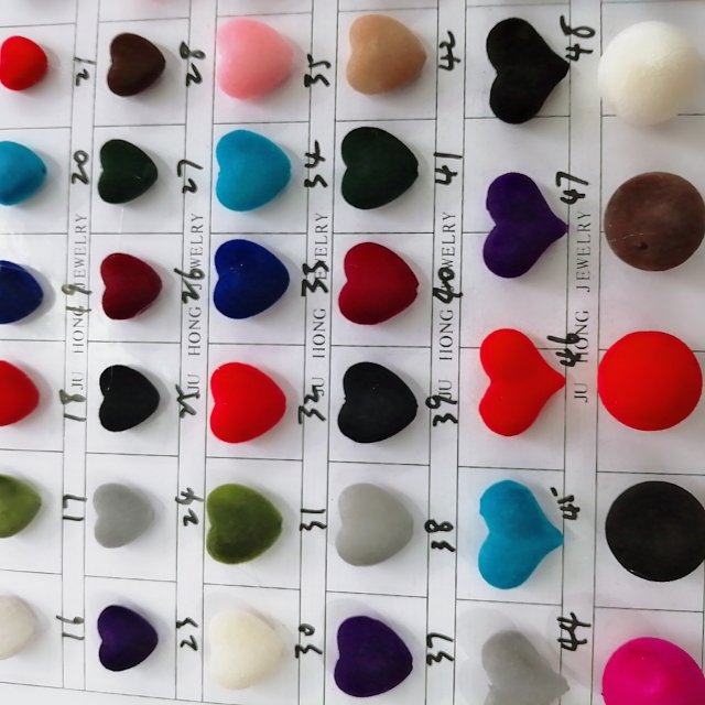 Wholesale of diy handcrafted earrings and headwear materials for plush three-dimensional straight hole heart-shaped pendants and accessories details Picture