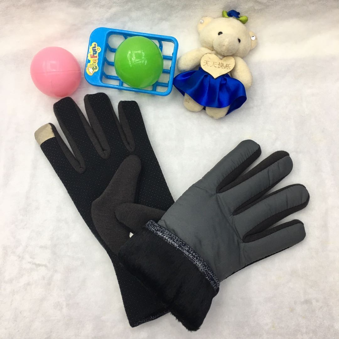 Men's winter thickened waterproof and windproof cotton gloves, women's Korean-style outdoor cycling and skiing gloves details Picture