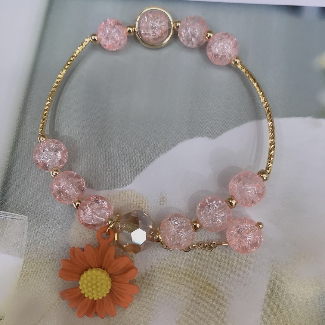 Little Daisy bracelet fresh girl student mori tie string web celebrity sweet crystal bracelet Specification drawing