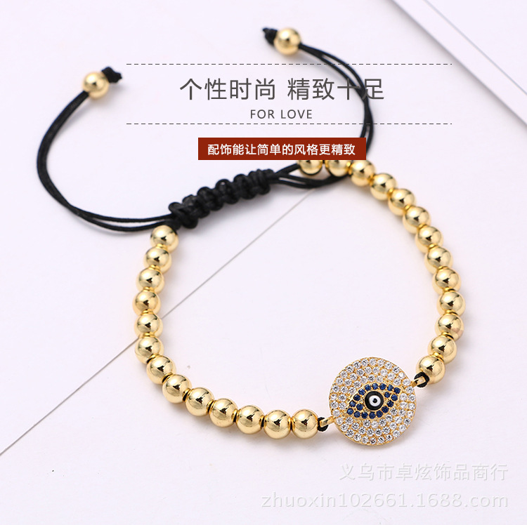 207新款铜微镶民族风眼睛diy手链串珠珠子配件欧美饰品2